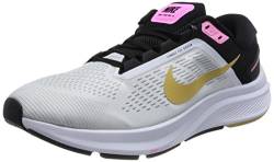 NIKE Damen Air Zoom Structure 24 Sneaker, Weiß/Weizen-Goldschwarz-Pink-Zauber, 38.5 EU von Nike