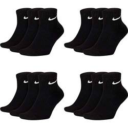 Nike 12 Paar Herren Damen Kurze Socke Knöchelhoch Weiß Schwarz Sparset SX7667 Sportsocken Größe 34 36 38 40 42 44 46 48 50, Größe:46-50, Sockenfarbe:12 Paar schwarz von Nike