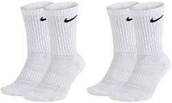 Nike 4 Paar Herren Damen Socken Lang SX4508 weiß oder schwarz, Größe:42-46, Sockenpakete:4 Paar weiss von Nike
