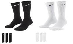 Nike 6 Paar Herren Damen Socken SX4508 weiß oder schwarz oder weiß grau schwarz, Farbe:Schwarz, Sockengröße:46-50 von Nike