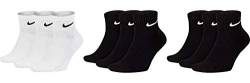 Nike 9 Paar Herren Damen Kurze Socke Knöchelhoch Weiß Grau Schwarz Sparset SX7667 Sportsocken Größe 34 36 38 40 42 44 46 48 50, Farbe:weiß/schwarz/schwarz, Größe:34-38 von Nike