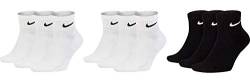 Nike 9 Paar Herren Damen Kurze Socke Knöchelhoch Weiß Grau Schwarz Sparset SX7667 Sportsocken Größe 34 36 38 40 42 44 46 48 50, Farbe:weiß/weiß/schwarz, Größe:34-38 von Nike