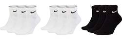 Nike 9 Paar Herren Damen Kurze Socke Knöchelhoch Weiß Grau Schwarz Sparset SX7667 Sportsocken Größe 34 36 38 40 42 44 46 48 50, Farbe:weiß/weiß/schwarz, Größe:42-46 von Nike