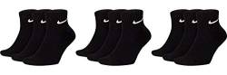 Nike 9 Paar Herren Damen Kurze Socke Knöchelhoch Weiß Schwarz Sparset SX7667 Sportsocken Größe 34 36 38 40 42 44 46 48 50, Größe:38-42, Farbe:schwarz/schwarz/schwarz von Nike