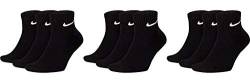 Nike 9 Paar Herren Damen Kurze Socke Knöchelhoch Weiß Schwarz Sparset SX7667 Sportsocken Größe 34 36 38 40 42 44 46 48 50, Größe:42-46, Farbe:schwarz/schwarz/schwarz von Nike