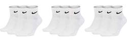 Nike 9 Paar Herren Damen Kurze Socke Knöchelhoch Weiß Schwarz Sparset SX7667 Sportsocken Größe 34 36 38 40 42 44 46 48 50, Größe:42-46, Farbe:weiß/weiß/weiß von Nike