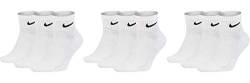 Nike 9 Paar Herren Damen Kurze Socke Knöchelhoch Weiß Schwarz Sparset SX7667 Sportsocken Größe 34 36 38 40 42 44 46 48 50, Größe:46-50, Farbe:weiß/weiß/weiß von Nike