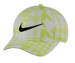 Nike AeroBill Classic99 Printed Golf Hat Cap Unisex Adjustable, Weiß/Light Lemon Twist/Schwarz, Einheitsgröße von Nike