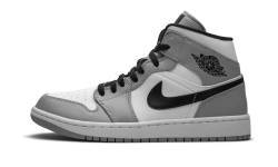 Nike Air Jordan 1 Mid Herren-Sneaker, Grau (Light Smoke Grey)/Schwarz/Weiß, Größe 47, Weiß, 47.5 EU von Nike