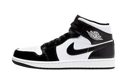 Nike Air Jordan 1 Mid-Top Herren-Schuhe, Schwarz/Weiß, 43 EU von Nike