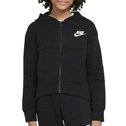 Nike Girls G NSW Club FLC FZ Hoodie LBR Sweatshirt, Black/White, S von Nike