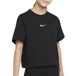 Nike Girls G NSW Tee ESSNTL SS Boxy T-Shirt, Black/White, M von Nike