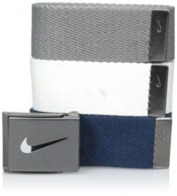 Nike Herren 3er-Pack Golf Web Gürtel, Weiß/Grau/Marineblau, Einheitsgröße von Nike