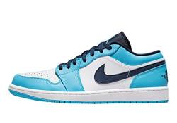 Nike Herren Air Jordan 1 Low UNC, White/Dark Powder Blue/Obsidian, 10.5, Weiß/Dk Powder Blue-Obsidian, 44.5 EU von Nike