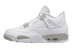 Nike Herren Air Jordan 4 Retro White Oreo, Weiß/Tech Grey/Black/Fire Red, 11, Weiss/opulenter Garten, 45 EU von Nike