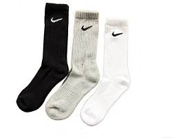 Nike Herren|Damen Socken Sx4508 001, Weiß/Grau/Schwarz, S von Nike