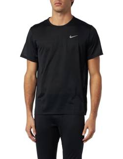 Nike Herren M NK DF Miler Breathe SS Vest, Black/Reflective SILV, Medium von Nike