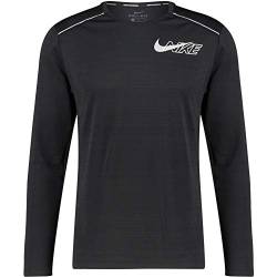 Nike Herren Miler Flash Nv Longsleeve T-Shirt, Schwarz (Black/Reflective Silv), (Herstellergröße: Large) von Nike