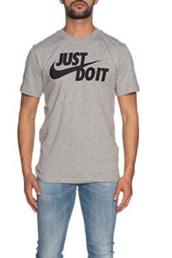 Nike Herren Sw Just Swoosh T-Shirt, Grau/Schwarz (Dk Grey Heather/Black), 2XL von Nike