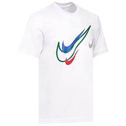 Nike Herren T Shirt Court T Shirt Mens Swoosh Logo Tee Short Sleeve Classic T Shirt White DQ3944 100 New (Large) von Nike