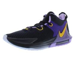 Nike Lebron Witness VII Herren Basketball Trainers DM1123 Sneakers Schuhe (UK 9.5 US 10.5 EU 44.5, Black University Gold Lilac 002) von Nike