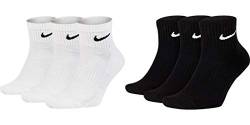 Nike Socken Damen Herren Weiß Schwarz Kurz Sportsocken Größe 34 36 38 40 42 44 46 48 50 Sparset SX7677, Sockengröße:34-38, Sockenfarbe:3 Paar weiss 3 Paar schwarz von Nike