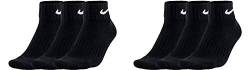 Nike Socken Herren Damen 6 Paar One Quater Socks Kurze Socke Knöchelhoch Weiß Schwarz Gemischt (weiss grau schwarz) Größe 34 36 38 40 42 44 46 48 50, Farbe:Schwarz, Grösse:38-42 von Nike