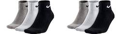 Nike Socken Herren Damen 6 Paar One Quater Socks Kurze Socke Knöchelhoch Weiß Schwarz Gemischt (weiss grau schwarz) Größe 34 36 38 40 42 44 46 48 50, Farbe:grau/weiß/schwarz, Größe:34-38 von Nike