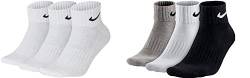 Nike Socken Herren Damen 6 Paar One Quater Socks Kurze Socke Knöchelhoch Weiß Schwarz Gemischt (weiss grau schwarz) Größe 34 36 38 40 42 44 46 48 50, Farbe:weiß weiß/grau/schwarz, Größe:34-38 von Nike
