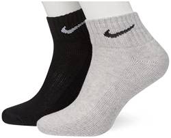 Nike Socken Herren Damen 6 Paar One Quater Socks Kurze Socke Knöchelhoch Weiß Schwarz Gemischt (weiss grau schwarz) Größe 34 36 38 40 42 44 46 48 50, Farbe:weiß weiß/grau/schwarz, Größe:38-42 von Nike