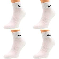 Nike Socken Herren Damen One Quater Socks 2 Paar, 4 Paar, 8 Paar Kurze Socke Knöchelhoch Weiß Schwarz Gemischt (weiss grau schwarz) Größe 34 36 38 40 42 44 46 48 50 von Nike