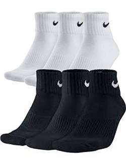 Nike Socken Kurz 5 Paar Weiß Schwarz Damen Herren Knöchelhoch Sparset Sportsocken Größe 34 36 38 40 42 44 46 48 50, Farbe:weiß, Größe:38-42 von Nike