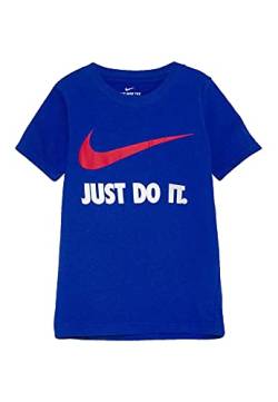 Nike T-Shirt Swoosh JDI S/S Tee, Kinder, Blau mit weißem Schriftzug: Just Do It, blau, 6-7 Jahre von Nike