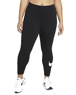 Nike Women's W NSW ESSNTL GX MR LGGNG Plus Leggings, Black/White, 2X von Nike