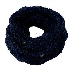 Niklarson Schlauchschal Strickloop Loop Winter Schal blau Pailletten T6004 von Niklarson