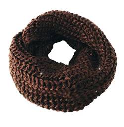 Niklarson Schlauchschal Strickloop Loop Winter Schal braun Pailletten T6052 von Niklarson