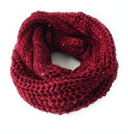 Niklarson Schlauchschal Strickloop Loop Winter Schal rot Pailletten T5109 von Niklarson