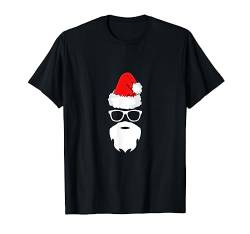 Weihnachtsmann Weihnachtsmütze Bart Sonnenbrille Weihnachts T-Shirt von Nikolaus Weihnachtsoutfit Weihnachten Christmas