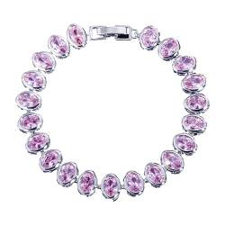 Nilioyul Damen Silberarmband mit minimalistischem, langlebigem und langlebigem, stilvollem, trendigem, elegantem Armband für weiblichen Schmuck, Rosa von Nilioyul