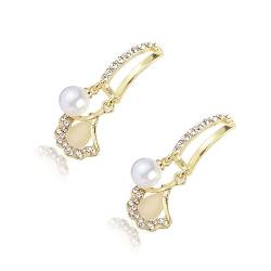 Nilioyul Elegante Ohrringe mit Perlen – geeignet für alle Anlässe. Legierungsohrringe, Schmuck, Perlenohrringe, kompliziert und elegant, Ohrenabzug von Nilioyul