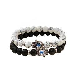 Nilioyul Fatima Armbänder, einzigartige Steinperlen, minimalistische Geschenkidee, Paar Armband, Bettelarmband, natürliche, personalisierte Charms von Nilioyul