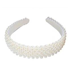 Nilioyul Haarband Perlen Perlen Kopfschmuck Flexible Mode Haar Styling Zubehör Hoop Kopfbedeckung für Frauen Hochzeit Strand von Nilioyul