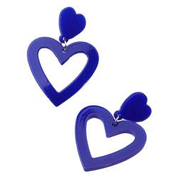 Nilioyul Liebesherzförmige Ohrringe, stilvoll und leicht, mehrere Farben erhältlich, Liebesherzohrringe, Harz Acryl Ohrringe, Blau von Nilioyul