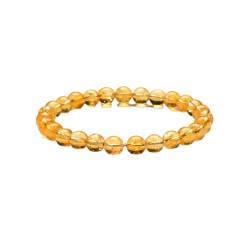 Nilioyul Perlenarmband Einzigartiges und personalisiertes Accessoire mit Perlen Stein Citrinen Perlenarmband Citrin Armbänder Look, 6mm von Nilioyul