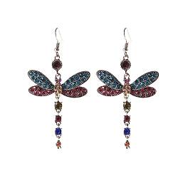 Nilioyul Statement Libellen Ohrringe mit lebendigen eingelegten Farben – stechen aus der Masse hervor, Libelle, trendig, einzigartig, stilvoll von Nilioyul