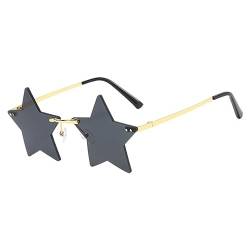 Nilioyul Trendige Star Sonnenbrille für Männer und Frauen, stilvolle und praktische Sonnenbrille, Schwarzgrau von Nilioyul