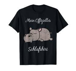 Schlaf Pyjama Schlafanzug Nachthemd Nilpferd Hippo T-Shirt von Nilpferd Langschläfer Morgenmuffel Geschenkidee