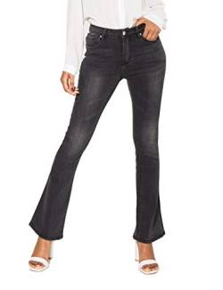 Nina Carter Art. P079 Damen Jeanshosen Flared High Waist (Dunkelgrau (P079-3), M) von Nina Carter