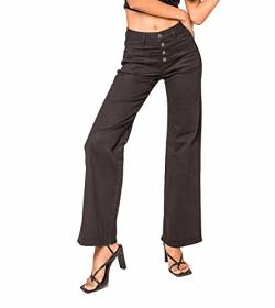 Nina Carter Damen Jeanshosen Flared Bootcut High Waist Jeans (Schwarz (P187-1), XL, x_l) von Nina Carter