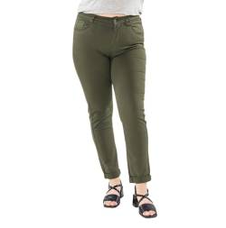 Nina Carter Damen Jeanshosen großen Größen Stretchjeans Plus Size Jeans Used-Look Denim Hose, Khaki (P199-12), L von Nina Carter